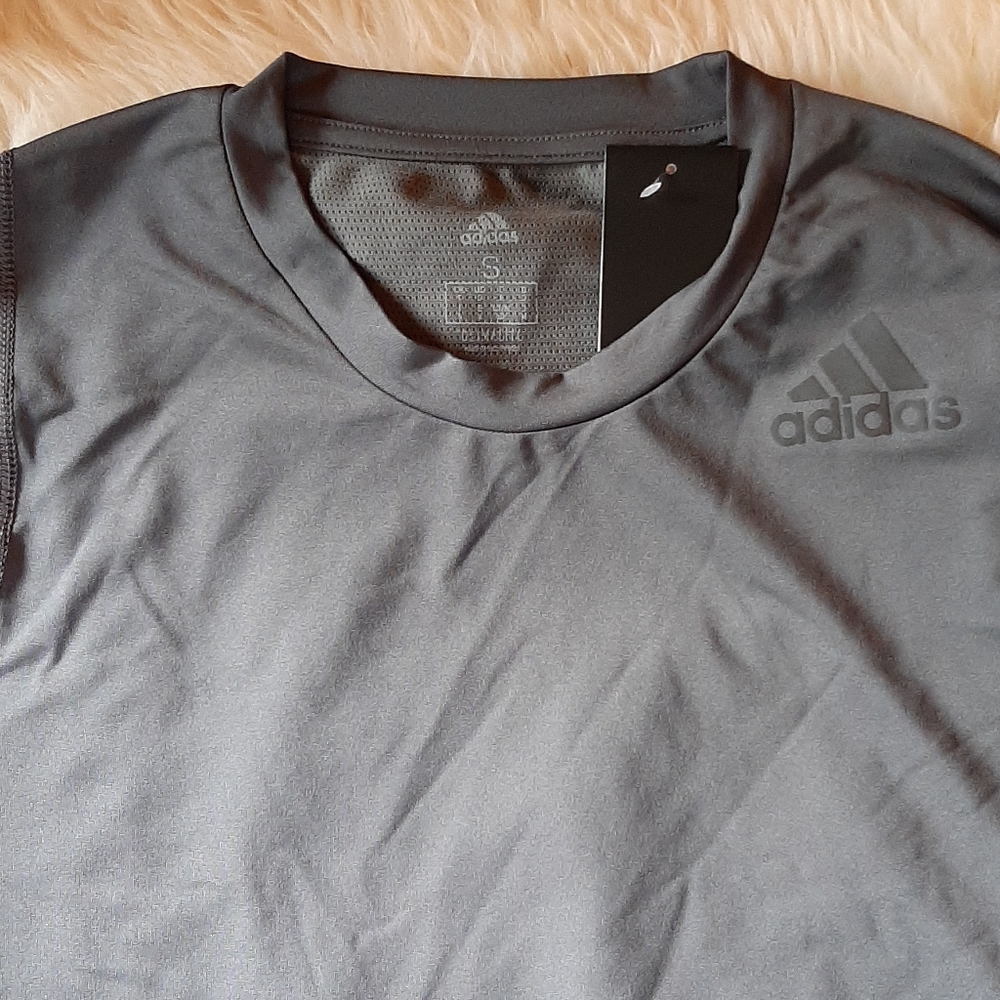 New grey Adidas Climalite workout shirt size small